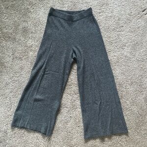 Zara Gray Wide-Leg Sweater Pants